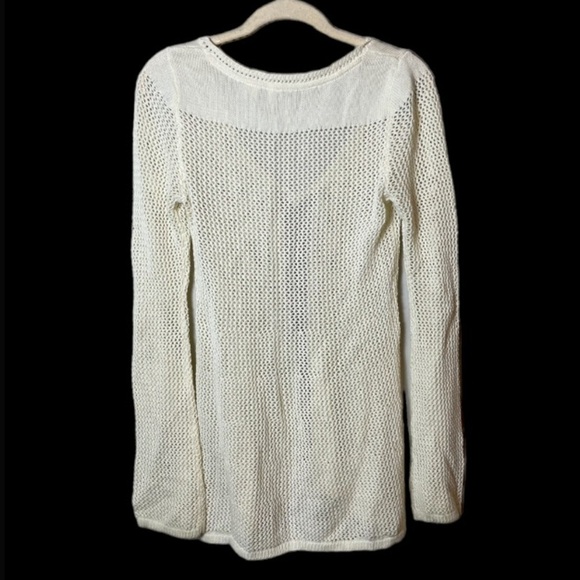 Anthropologie Sweater Womens XS Moth Open Knit Metallic Shimmer Lightweight - Picture 5 of 8